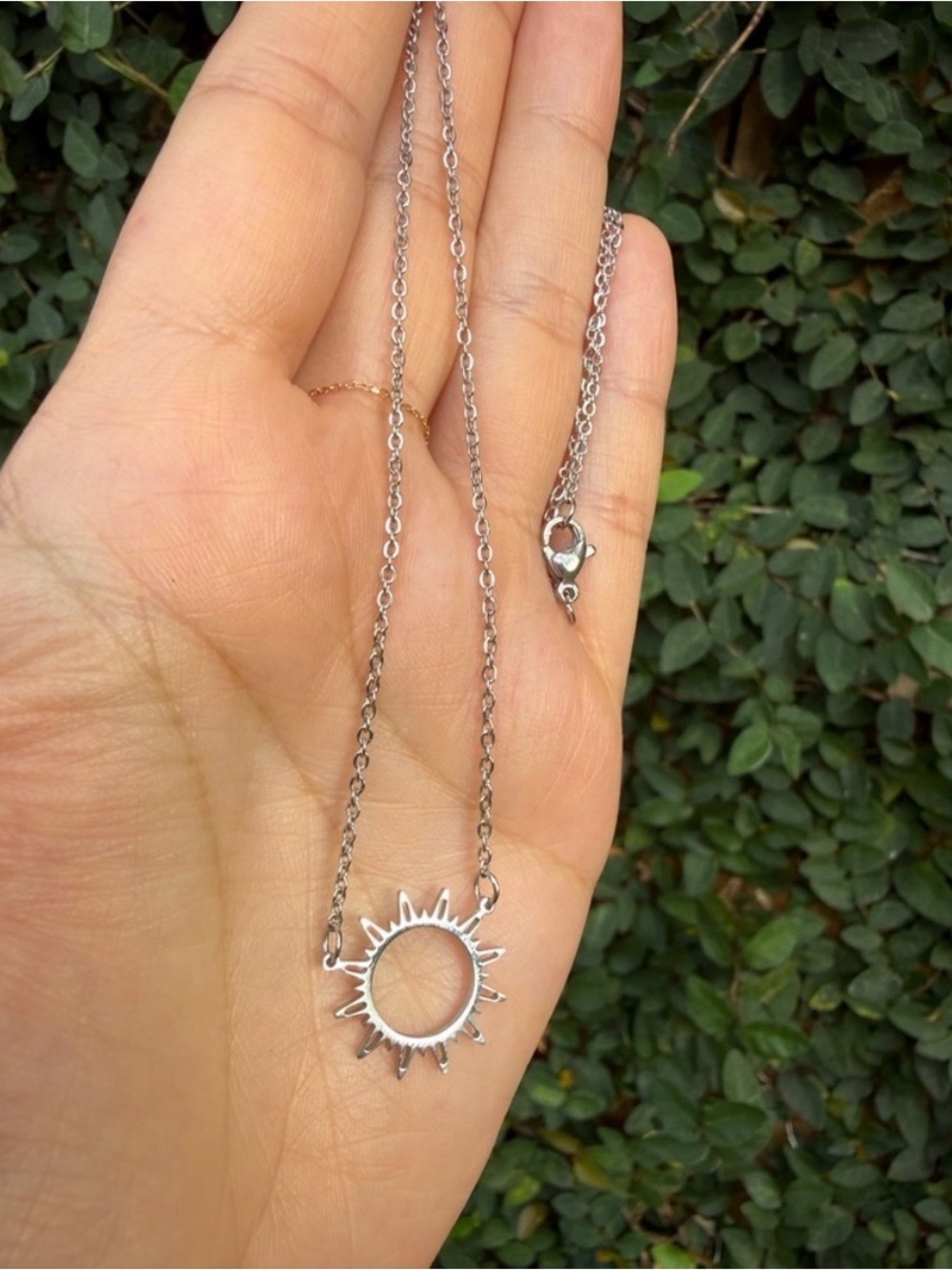 Silver Sun Pendant Necklace - Picture 4 of 4